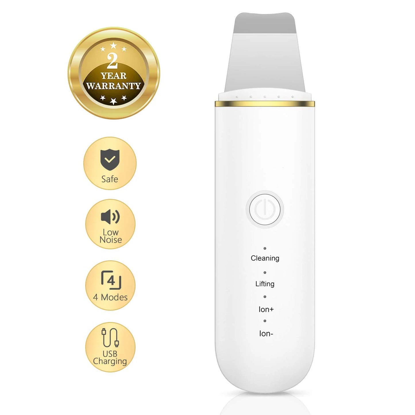 fachgo | Newest Electronic Face Skin Cleaning Instrument Ultrasonic Visage Exfoliator Scrubber Beauty Products for Women Home Use