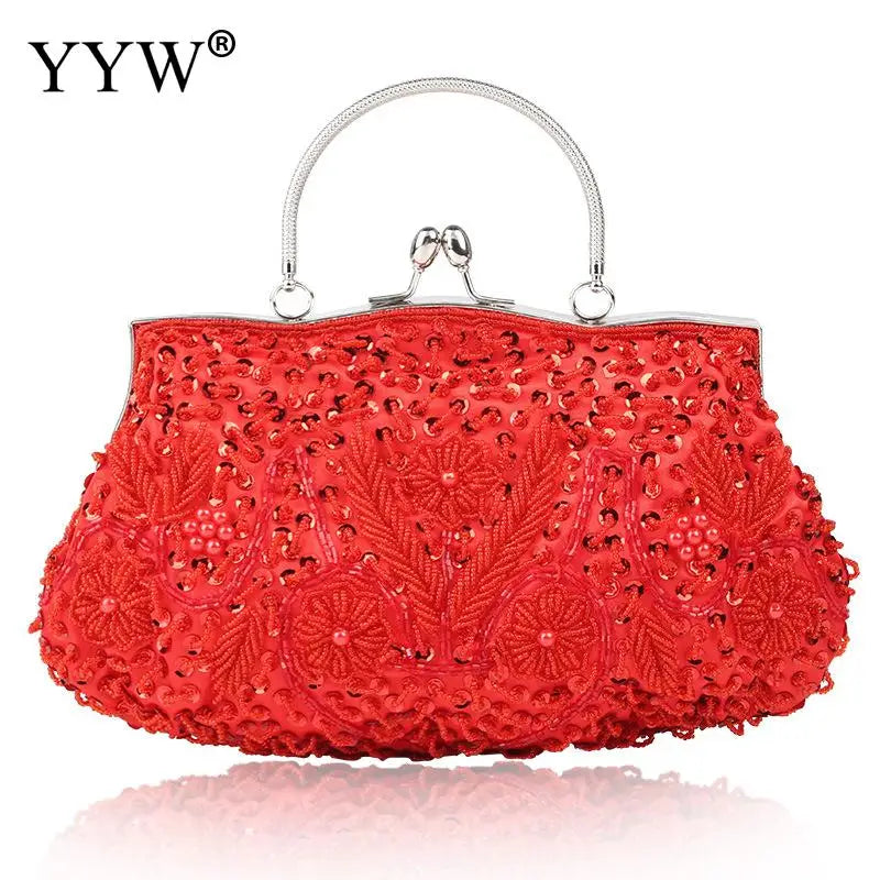 fachgo | Beaded Bridal Clutch Evening Bag