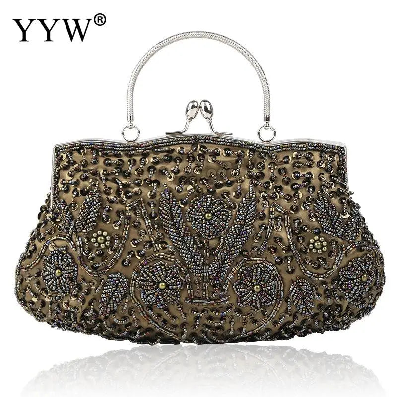 fachgo | Beaded Bridal Clutch Evening Bag