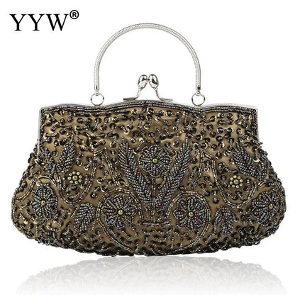 fachgo | Beaded Bridal Clutch Evening Bag