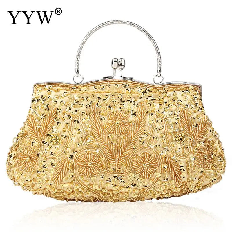 fachgo | Beaded Bridal Clutch Evening Bag