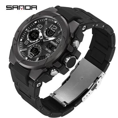 fachgo | Sanda 9009 Wholesale Digital Wrist Watch Waterproof Resistant Outdoor Sports Alarm Mode Fashion Analog Digital Smart Watches