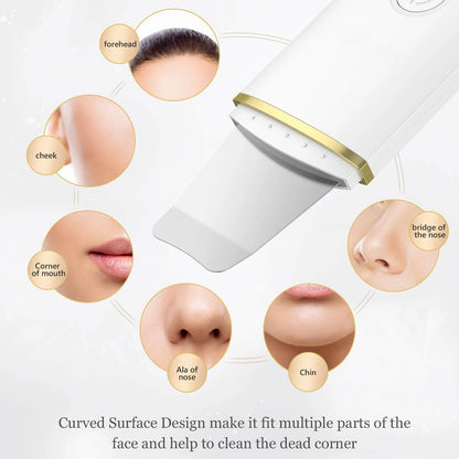 fachgo | Newest Electronic Face Skin Cleaning Instrument Ultrasonic Visage Exfoliator Scrubber Beauty Products for Women Home Use