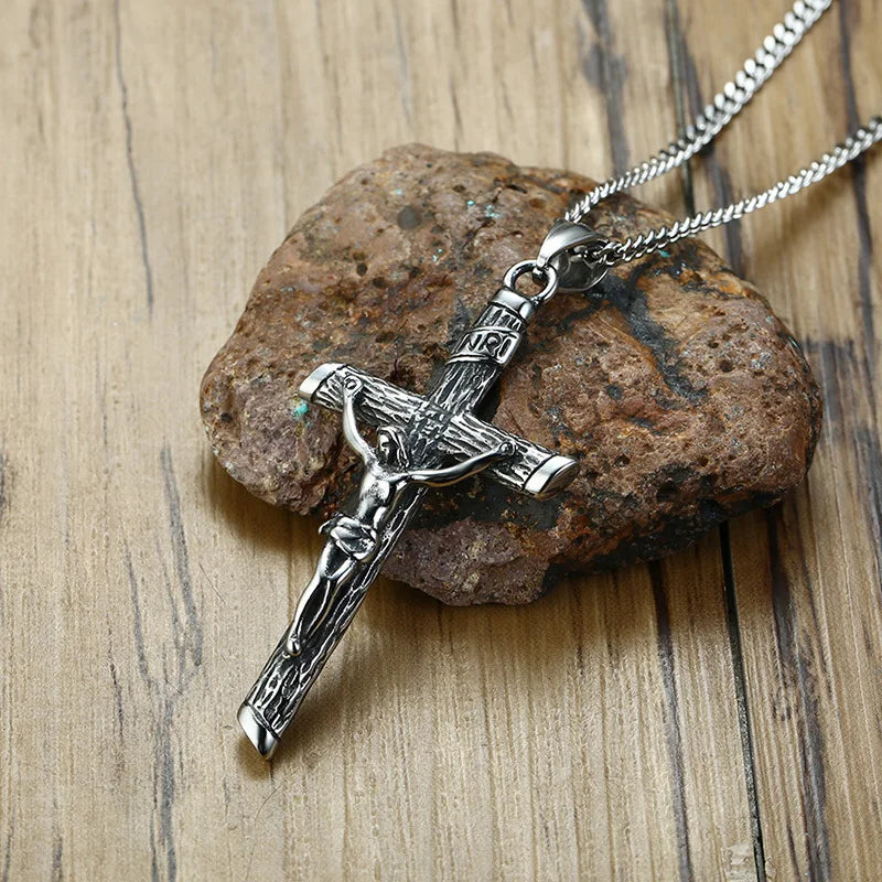 fachgo | VNOX Gold Stainless Steel Cross Necklace (Unisex)