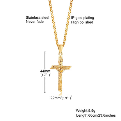 fachgo | VNOX Gold Stainless Steel Cross Necklace (Unisex)