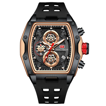 fachgo | MINI FOCUS MF0473G MF 0473 Men's Watches Luxury Sport Quartz Watch Waterproof Luminous Hands Silicone Strap Wristwatches for Men