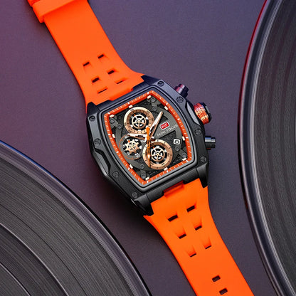 fachgo | MINI FOCUS MF0473G MF 0473 Men's Watches Luxury Sport Quartz Watch Waterproof Luminous Hands Silicone Strap Wristwatches for Men