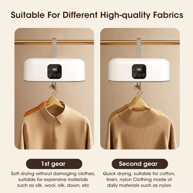 fachgo | Portable Mini Clothing Dryer Foldable Electric Clothes Dryer Apartment Dryer Travel RVS with Dryer Bag and Time Set Travel Style