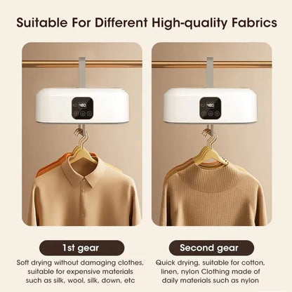 fachgo | Portable Mini Clothing Dryer Foldable Electric Clothes Dryer Apartment Dryer Travel RVS with Dryer Bag and Time Set Travel Style
