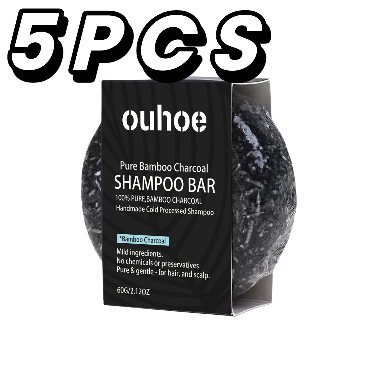 fachgo | Bamboo Charcoal Shampoo Soap Deep Clean The Scalp Create Dark And Thick Hair Improve Dryness Hair Nourish Charcoal Shampoo Soap