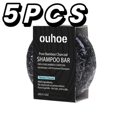fachgo | Bamboo Charcoal Shampoo Soap Deep Clean The Scalp Create Dark And Thick Hair Improve Dryness Hair Nourish Charcoal Shampoo Soap
