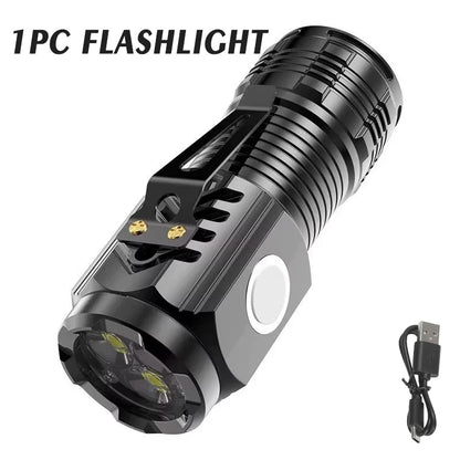 fachgo | 1/2PCS/A Set Portable Super Bright Mini Flashlight Night Walking, Rechargeable Waterproof Emergency Spotlight Outdoor Torch