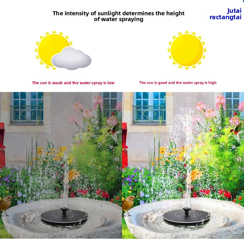 fachgo | Solar Fountain Outdoor Garden Water Feature Floating Bird Bath No Electricity Needed