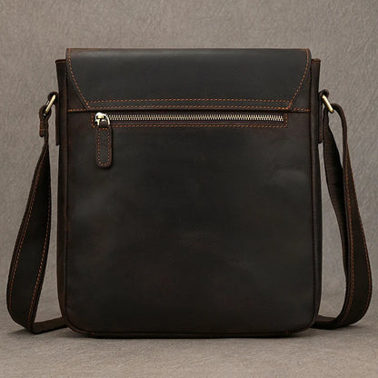 fachgo | High Quality Men's Leather Shoulder Bag Genuine Leather Crossbody Bags For Male Messenger Bags Vintage Sling Bags Man Bags 2024