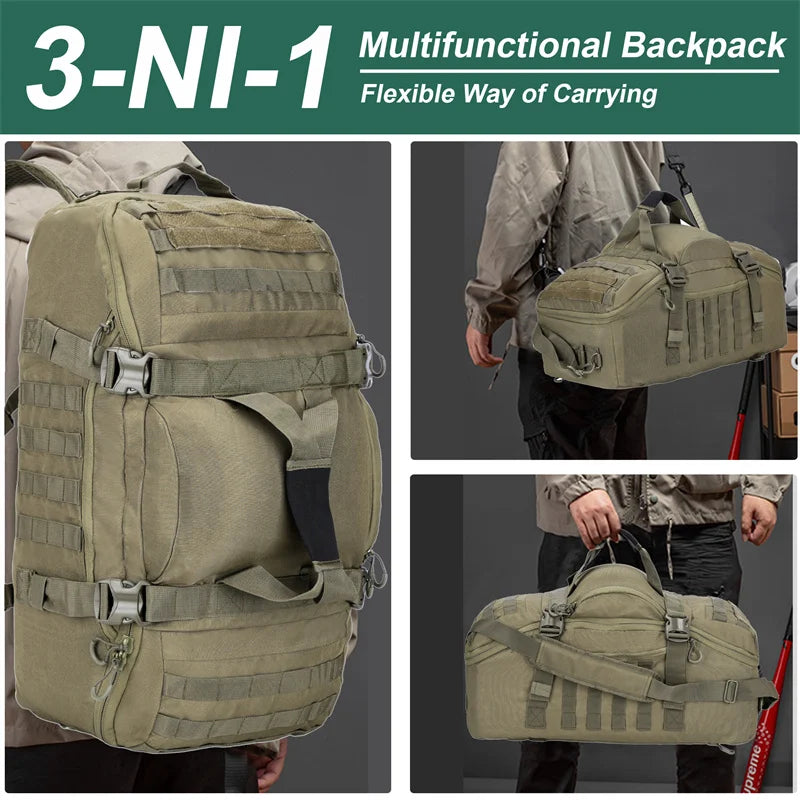 fachgo | LQARMY 30L 50L 80L Outdoor Mountaineering Bag Molle Tactical Backpack Large Duffel Bag Hiking Camping Travel Bags