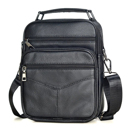 fachgo | Men's Natural Leather Handbag For Tablet Male Genuine Leather Shoulder Bag Small Men Travel Messenger Crossbody Bags Tote