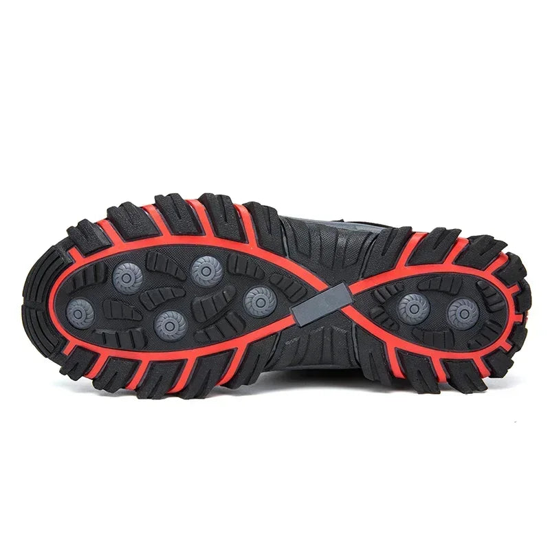fachgo | Waterproof Winter Men Boots Suede Warm Snow Outdoor Sneakers Boots Men Work Casual Shoes High-top Non-slip Ankle Boots