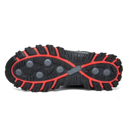 fachgo | Waterproof Winter Men Boots Suede Warm Snow Outdoor Sneakers Boots Men Work Casual Shoes High-top Non-slip Ankle Boots