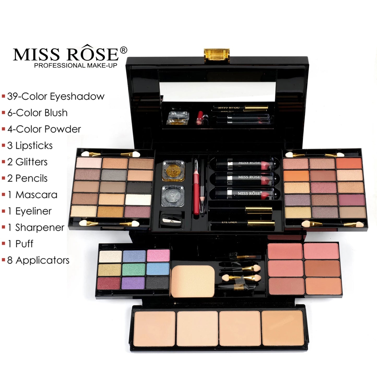 fachgo | Women's Professional Makeup Set with Mirror 58 Colors All-In-One Makeup Gift Set for Girls, Includes Eyeshadow, Powder, Blush, L