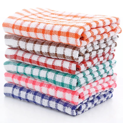 fachgo | 6PCS Cotton Kitchen Tea Towels Absorbent Lint Free Catering Restaurant Cloth Dish Towels Cleaning Cloth Kitchen Cleaning Towel