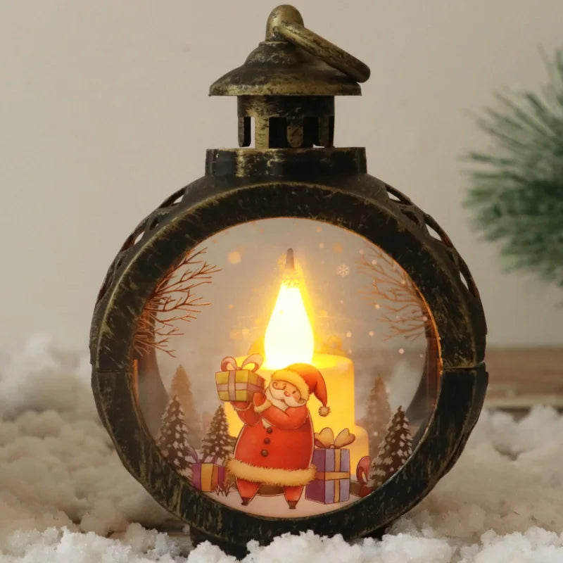 fachgo | Christmas Decorations Retro Night Lights Luminous Gift Window Decorations Tabletop Decorations Props Atmosphere Pendants