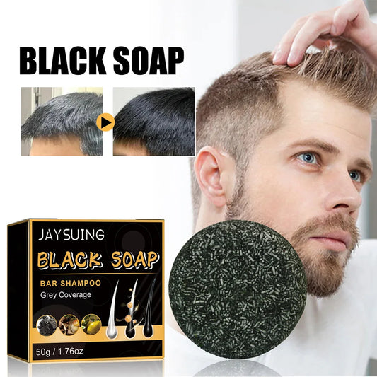 fachgo | Hair Shampoo Soap Polygonum Multiflorum Black Soap White Hair Repair Soap Hair Care Set Nourishing Anti Dandruff Hair Dye Soap