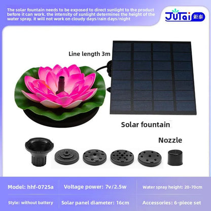 fachgo | Solar Fountain Outdoor Garden Water Feature Floating Bird Bath No Electricity Needed