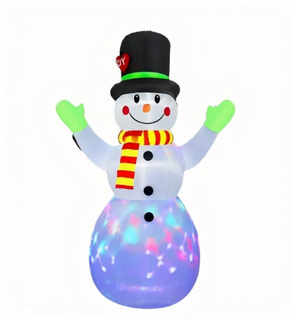 Christmas Lights Snowman Christmas Inflatable Model 210t Polyester Material Direct Supply from Manufacturer Waterproof Led Light-Emitting Inflatable