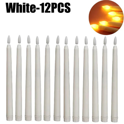 LED Flameless Taper Candles Battery Operated Realistic Flickering Remote Control Dinner Wedding Party Decoration Long Candles
