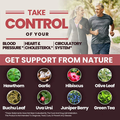 fachgo | Blood Pressure Support Supplement - Supports Fat Metabolism, Blood Circulation, Healthy Brain, Heart, Blood Vessels