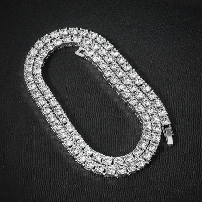 fachgo | Luxury Paved Crystal Heart 13mm Cuban Link Chain Necklace for Women Hip Hop Iced Out Round Square Tennis Chain Bracelet Jewelry