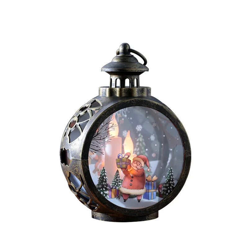 fachgo | Christmas Decorations Retro Night Lights Luminous Gift Window Decorations Tabletop Decorations Props Atmosphere Pendants