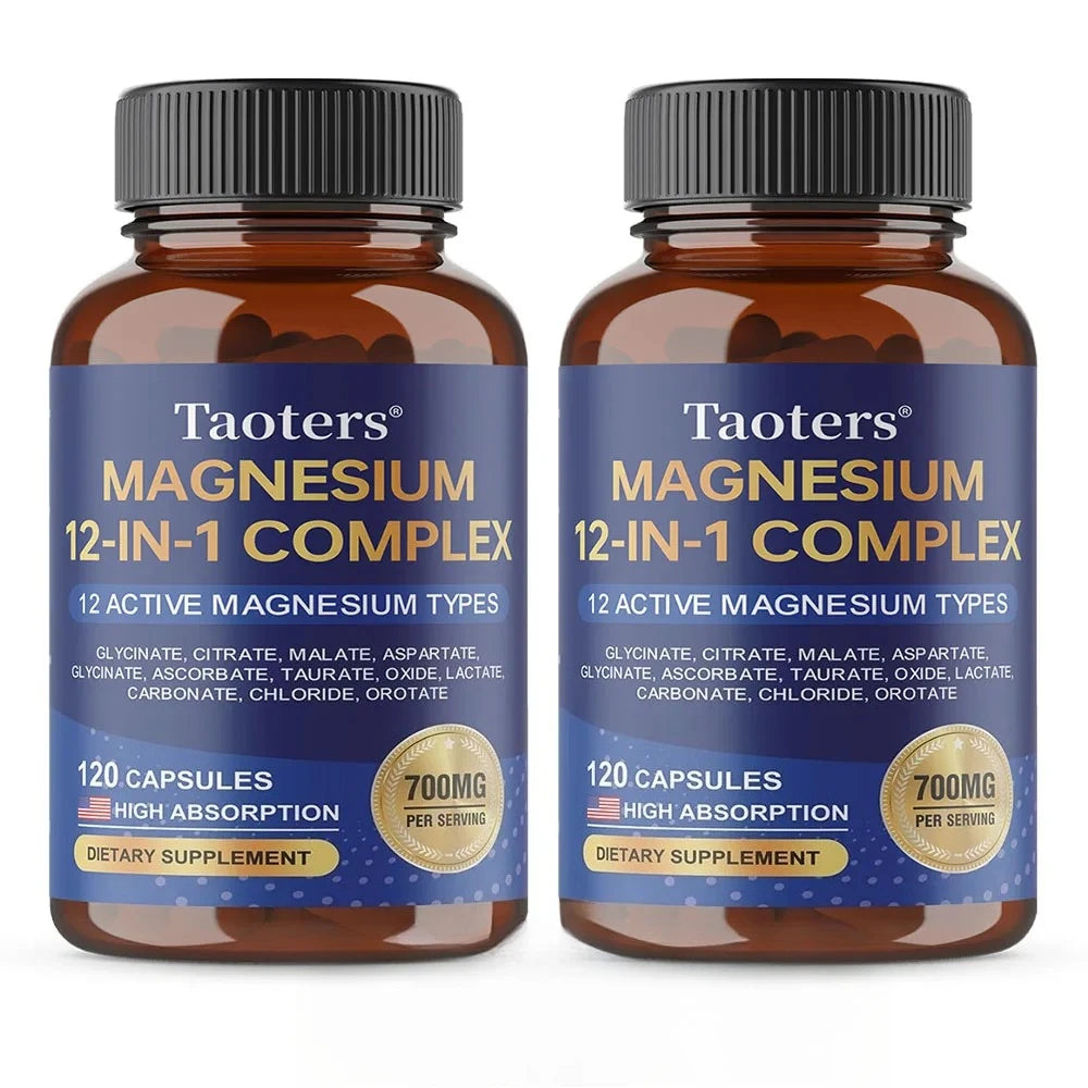 12-in-1 Magnesium Complex Supplement – High Absorption Rate, Supports Muscles, Nerves and Sleep, Suitable for Men and Women