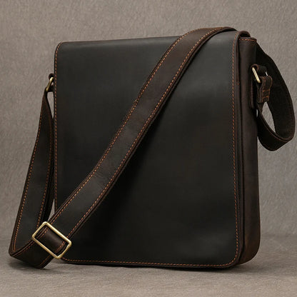 fachgo | High Quality Men's Leather Shoulder Bag Genuine Leather Crossbody Bags For Male Messenger Bags Vintage Sling Bags Man Bags 2024