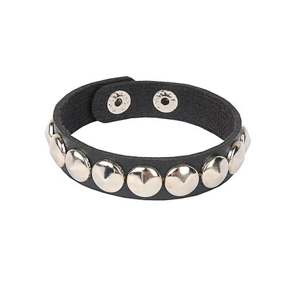 fachgo | 2024 Pu Leather Studded Bracelet Choker Punk Spike Rivets Cuff Black