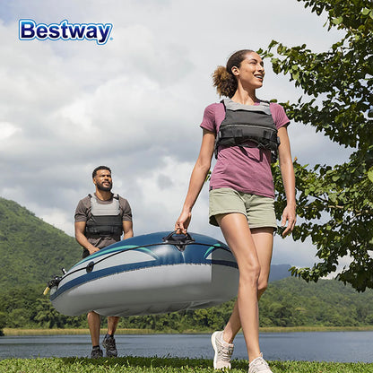fachgo | Bestway 61153 2 Person Inflatable Kayak - Durable PVC Material, Large Adventure Boat, Kit Format, Highly Buoyant and Stable