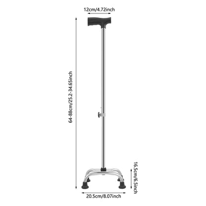 fachgo | Adjustable Walking Stick with 4 Feet, Walking Assist Cane with 4-Legged Base, Stair Lift Aid for Seniors