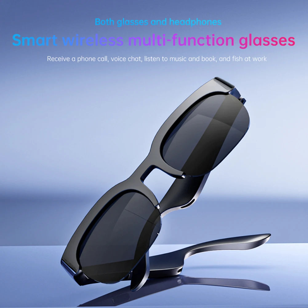 fachgo | Smart Glasses with AI Translator Hands-Free Music & Calls BT Sunglasses UV Protection Outdoor Sports Headphones for Men Women