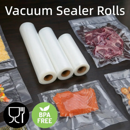 fachgo | 5-Pack Vacuum Sealer Bags: Anti-Puncture Tech, Thick PE+PA, Textured. Fits All Machines, BPA-Free. Keeps Meat, Veggies Fresh Lon