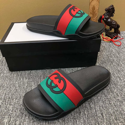 fachgo | Designer Sandal Women Men Rubber Leather Slide Sandal Dress Shoe Wedges Sandal Beach Slippers Luxury Summer Platform