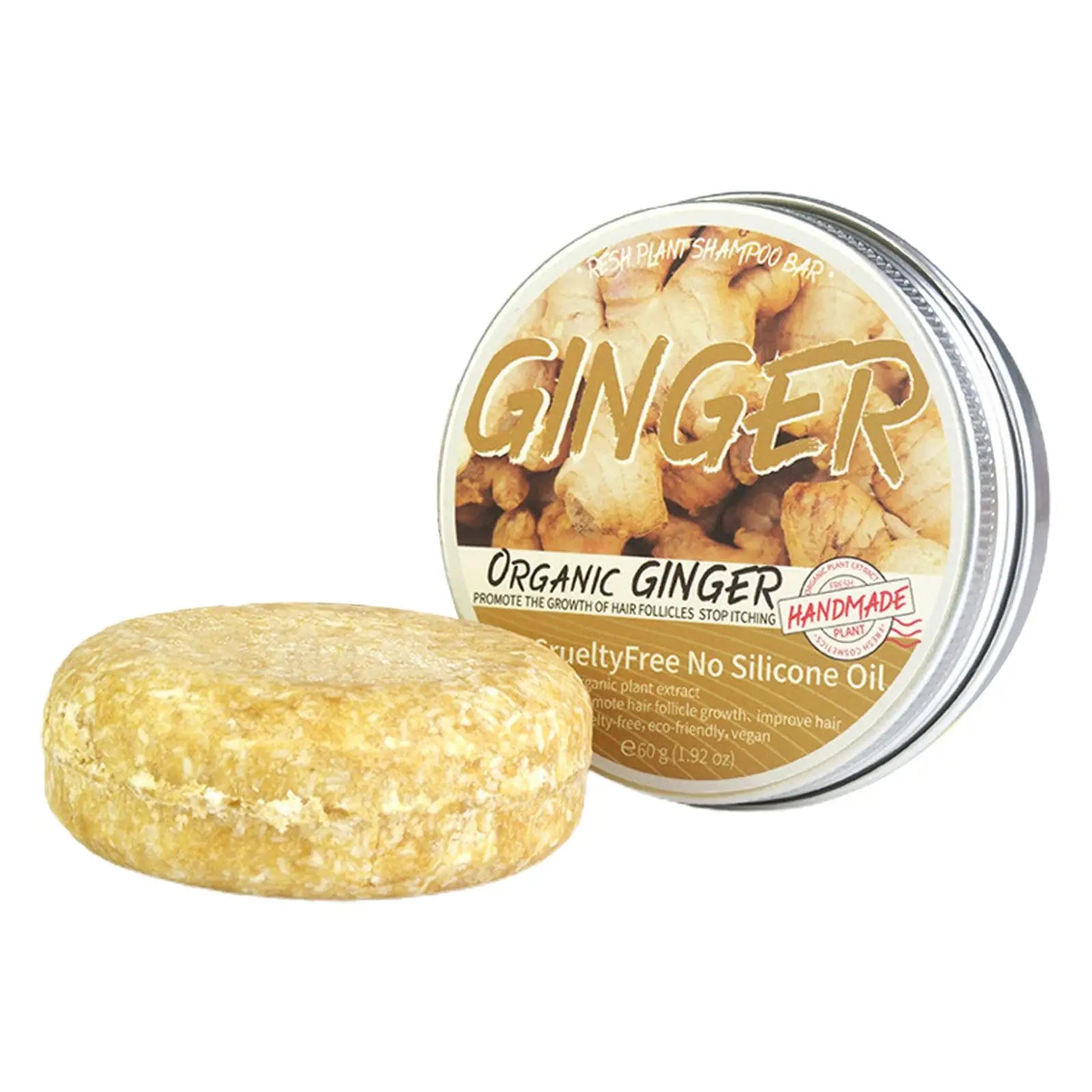 fachgo | Ginger Polygonum Soap Shampoo Soap Cold Processed Soap Hair Shampoo Bar Pure Plant Hair Shampoos Hair Care