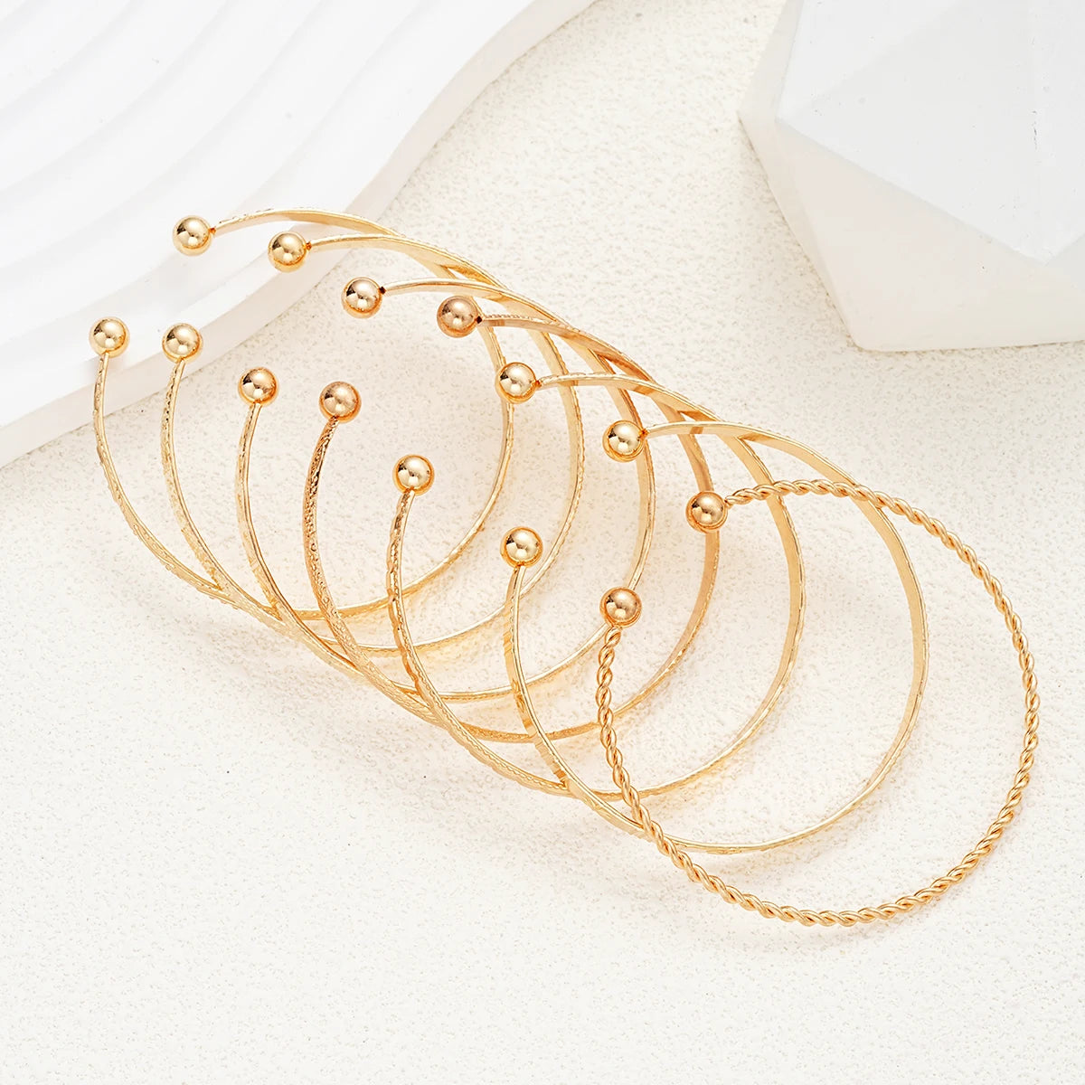 fachgo | 7 Pcs/Set Punk Gold Color Bracelets for Women Streetwear Goth Heart