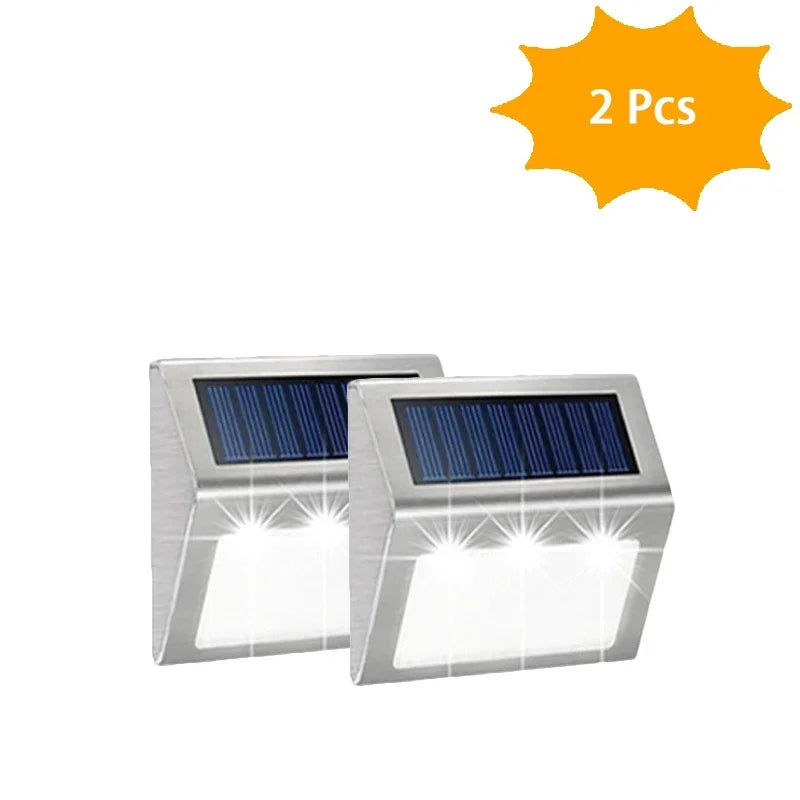 fachgo | 1-12Pack Solar Powered LED Deck Lights LED Solar Lamp Outdoor Stair Lights Stainless Steel for Garden Backyard Patio Wall Fence