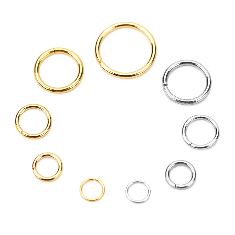 fachgo | 100pcs PVD Never Fade Stainless Steel Open Jump Rings 4 5 6 8 10 mm