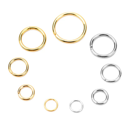 fachgo | 100pcs PVD Never Fade Stainless Steel Open Jump Rings 4 5 6 8 10 mm