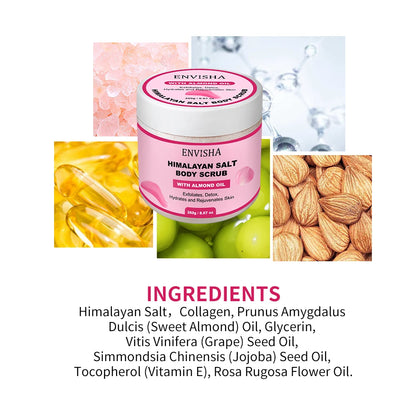 fachgo | ENVISHA Beauty Health Rose Body Massage Bath Salt Scrub Exfoliating Moisturizing Nourish Soften Whitening Skin Care Shrink Pores