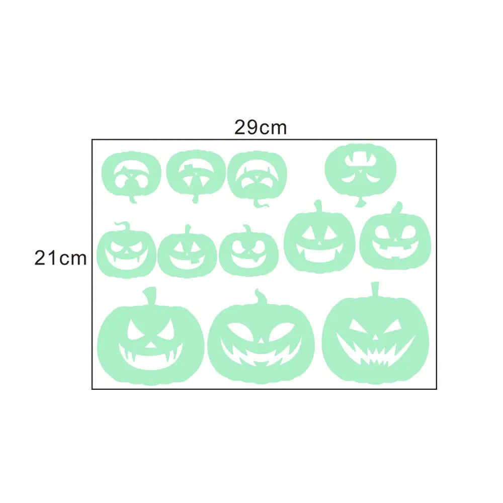 Halloween Luminous Wall Stickers,Glowing Eyes in The Window,Luminous Bats Ghost Pumpkin Window Stickers,Horror Home Decoration