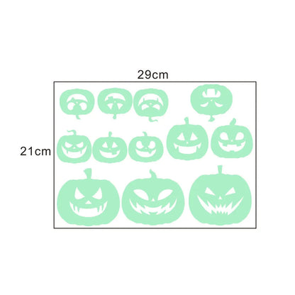 Halloween Luminous Wall Stickers,Glowing Eyes in The Window,Luminous Bats Ghost Pumpkin Window Stickers,Horror Home Decoration