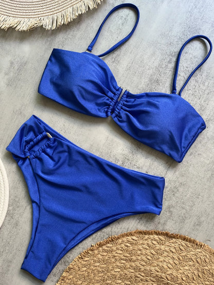 fachgo | Bandeau Push-Up Brazilian Bikini Set