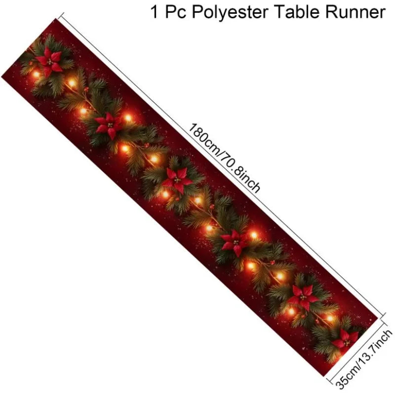 Christmas Fireplace Mantel Scarf Table Runner Xmas Party Decor Kid Favors 2025 Xmas Living Room Navidad Natal New Year Gift 2026